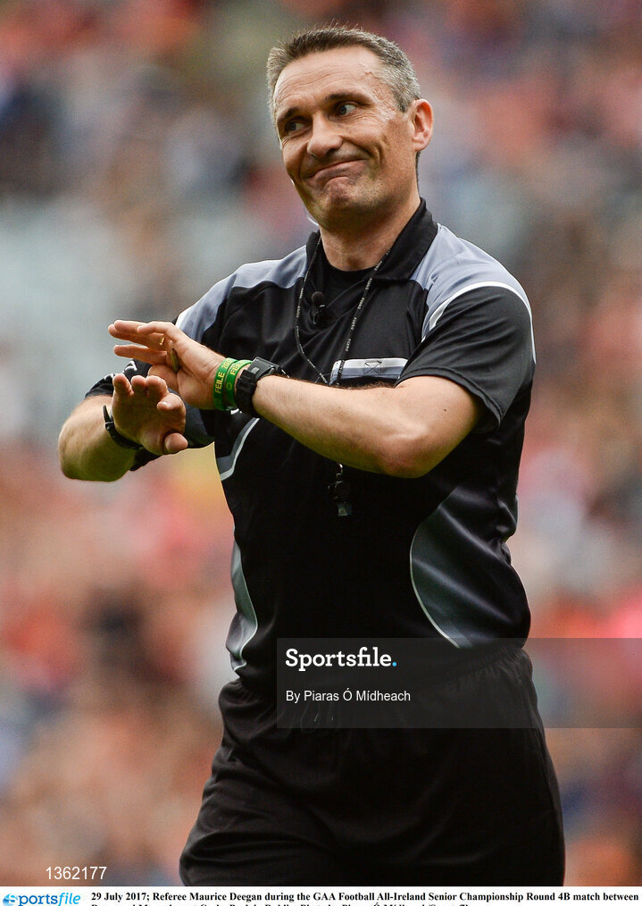 29 July 2017; Referee Maurice Deegan during the GAA Football All-Ireland Senior Championship Round 4B match between Down and Monaghan at Croke Park in Dublin. Photo by Piaras Ó Mídheach/Sportsfile