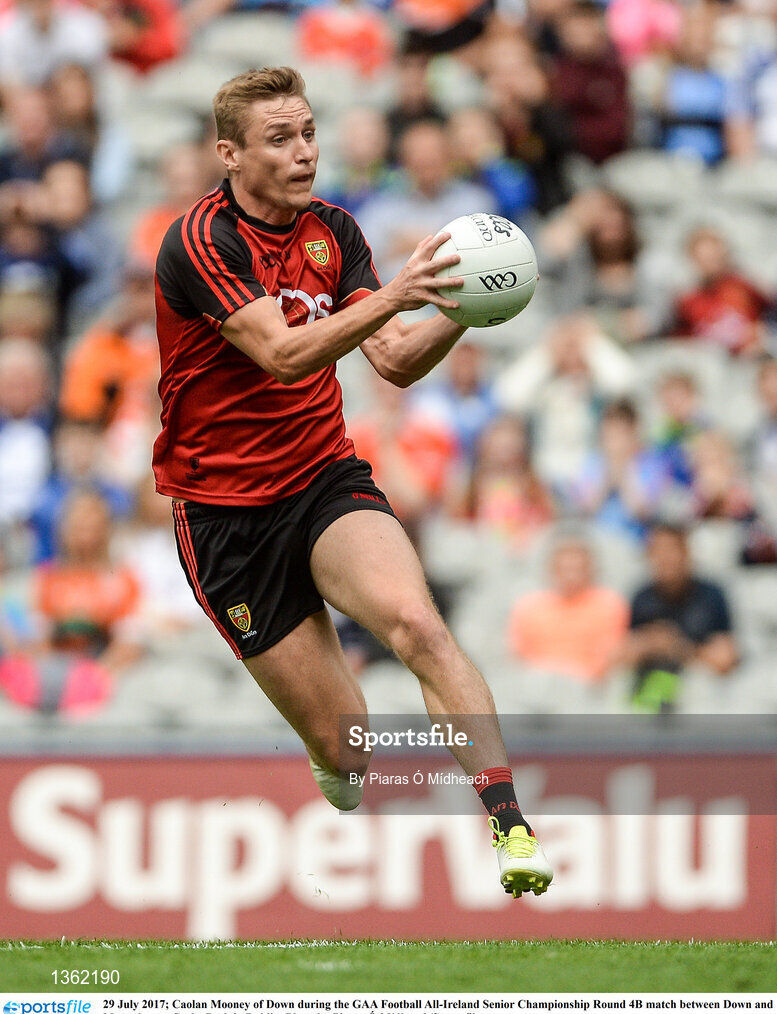 29 July 2017; Caolan Mooney of Down during the GAA Football All-Ireland Senior Championship Round 4B match between Down and Monaghan at Croke Park in Dublin. Photo by Piaras Ó Mídheach/Sportsfile