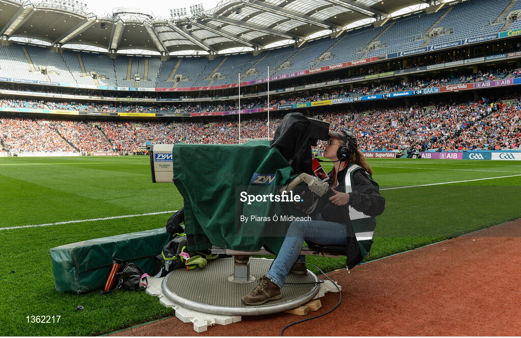 29 July 2017; A general view of a television camera operator during the GAA Football All-Ireland Senior Championship Round 4B match between Down and Monaghan at Croke Park in Dublin. Photo by Piaras Ó Mídheach/Sportsfile