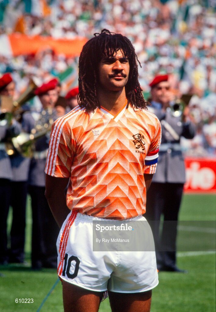 18 June 1988; Ruud Gullit of Netherlands during the UEFA European Football Championship Finals Group B match between Republic of Ireland and Netherlands at Parkstadion in Gelsenkirchen, Germany. Photo by Ray McManus/Sportsfile