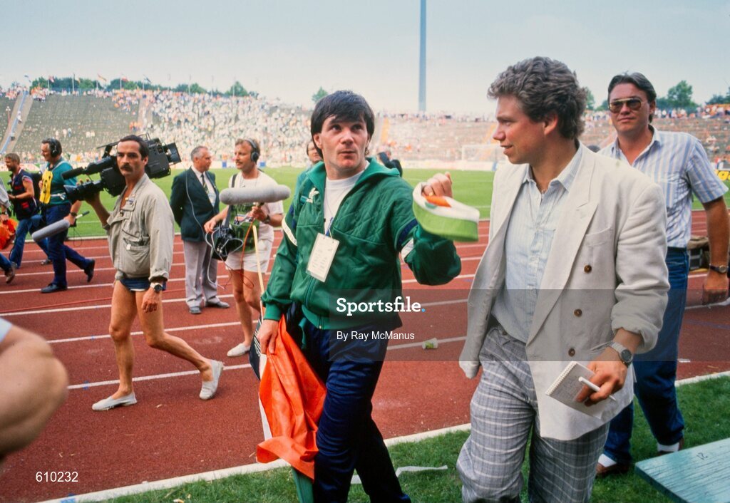 18 June 1988; Ray Houghton of Republic of Ireland after the UEFA European Football Championship Finals Group B match between Republic of Ireland and Netherlands at Parkstadion in Gelsenkirchen, Germany. Photo by Ray McManus/Sportsfile