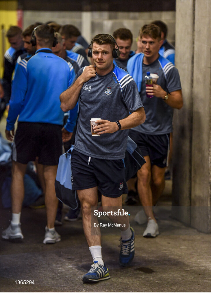 5 August 2017; Kevin McManamon of Dublin arrives for the GAA Football All-Ireland Senior Championship Quarter-Final match between Dublin and Monaghan at Croke Park in Dublin. Photo by Ray McManus/Sportsfile