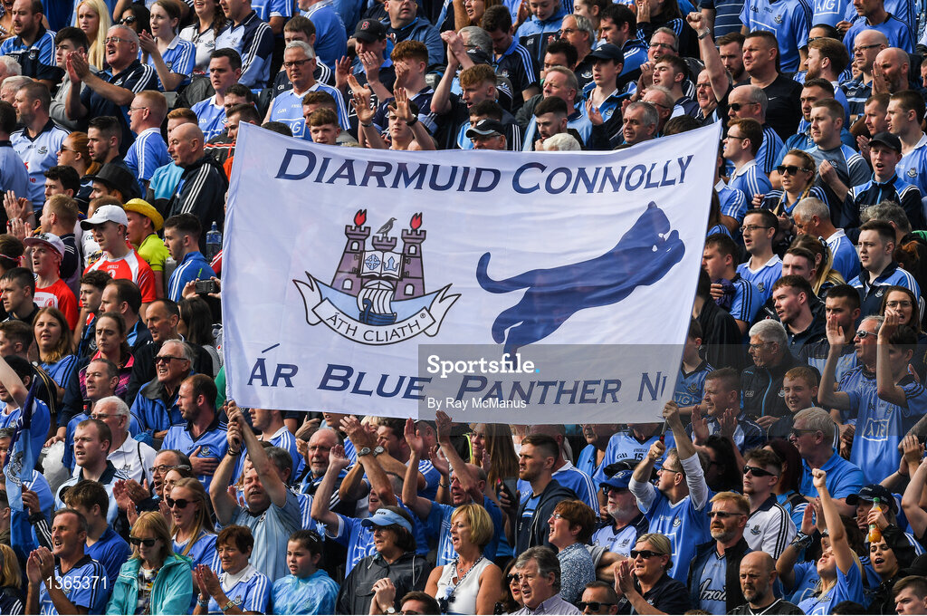 5 August 2017; Dublin supporters on Hill 16 before the GAA Football All-Ireland Senior Championship Quarter-Final match between Dublin and Monaghan at Croke Park in Dublin. Photo by Ray McManus/Sportsfile