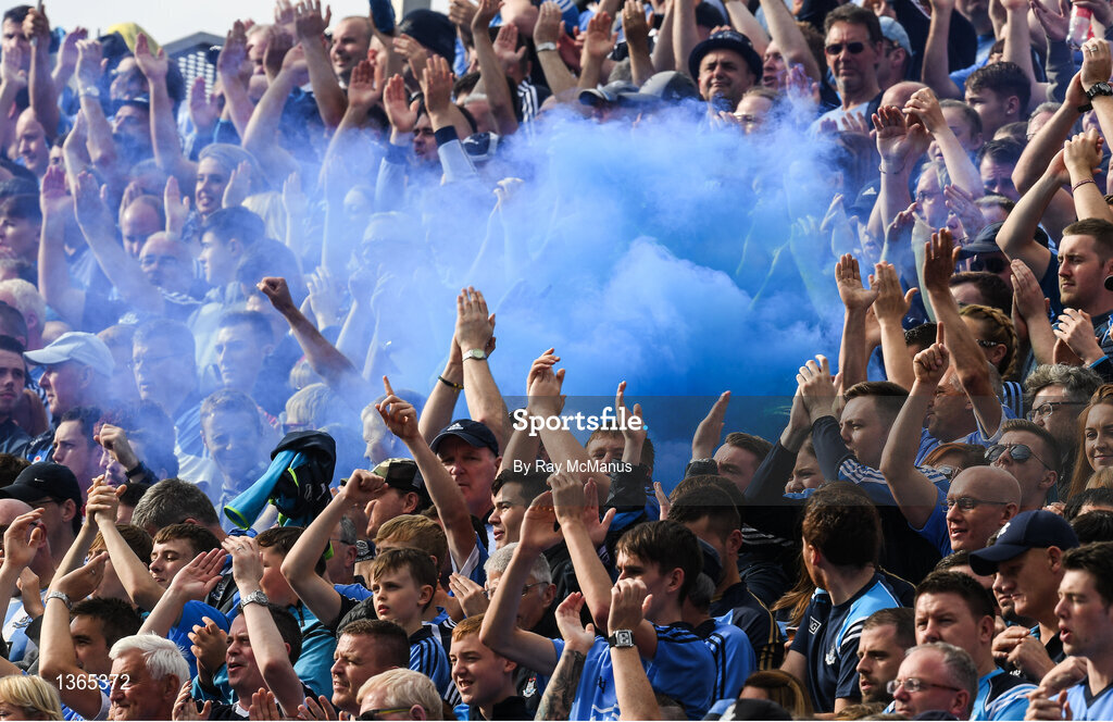 5 August 2017; Dublin supporters on Hill 16 before the GAA Football All-Ireland Senior Championship Quarter-Final match between Dublin and Monaghan at Croke Park in Dublin. Photo by Ray McManus/Sportsfile