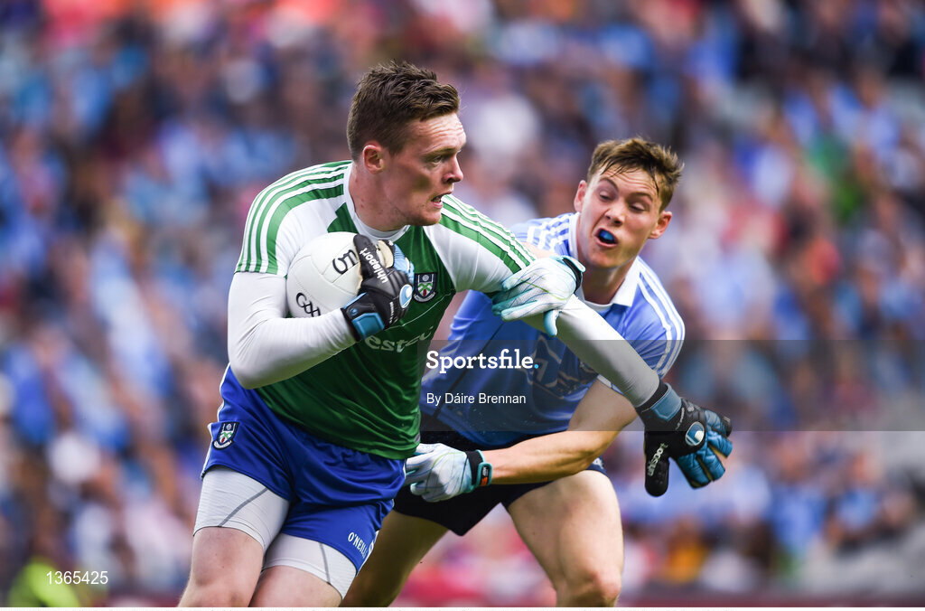 5 August 2017; Rory Beggan of Monaghan in action against Con O'Callaghan of Dublin during the GAA Football All-Ireland Senior Championship Quarter-Final match between Dublin and Monaghan at Croke Park in Dublin. Photo by Daire Brennan/Sportsfile