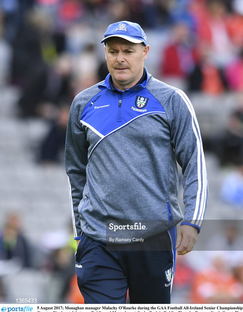5 August 2017; Monaghan manager Malachy O'Rourke during the GAA Football All-Ireland Senior Championship Quarter-Final match between Dublin and Monaghan at Croke Park in Dublin. Photo by Ramsey Cardy/Sportsfile