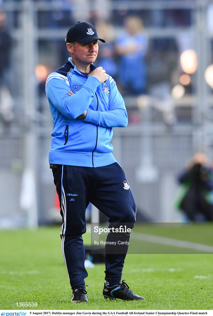 5 August 2017; Dublin manager Jim Gavin during the GAA Football All-Ireland Senior Championship Quarter-Final match between Dublin and Monaghan at Croke Park in Dublin. Photo by Ramsey Cardy/Sportsfile