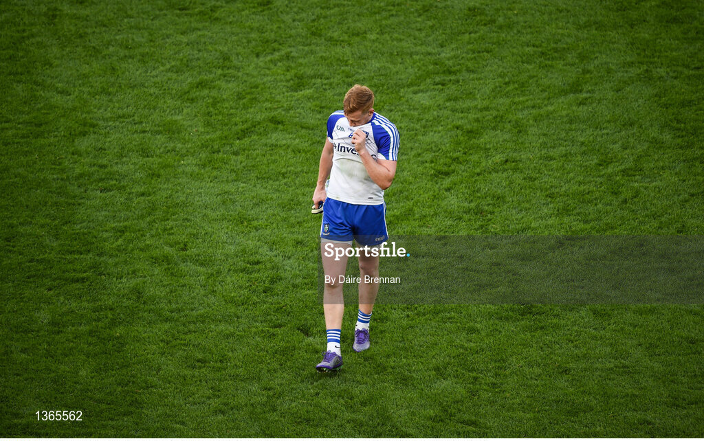 5 August 2017; A dejected Kieran Hughes of Monaghan after the GAA Football All-Ireland Senior Championship Quarter-Final match between Dublin and Monaghan at Croke Park in Dublin. Photo by Daire Brennan/Sportsfile