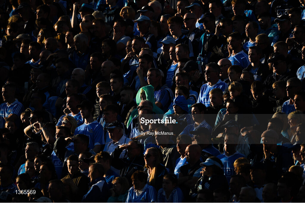 5 August 2017; Supporters on Hill 16 watch the last minutes of the GAA Football All-Ireland Senior Championship Quarter-Final match between Dublin and Monaghan at Croke Park in Dublin. Photo by Ray McManus/Sportsfile