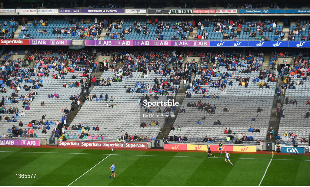 5 August 2017; A general view of a sparsely populated Cusack Stand at the start of the second half during the GAA Football All-Ireland Senior Championship Quarter-Final match between Dublin and Monaghan at Croke Park in Dublin. Photo by Daire Brennan/Sportsfile
