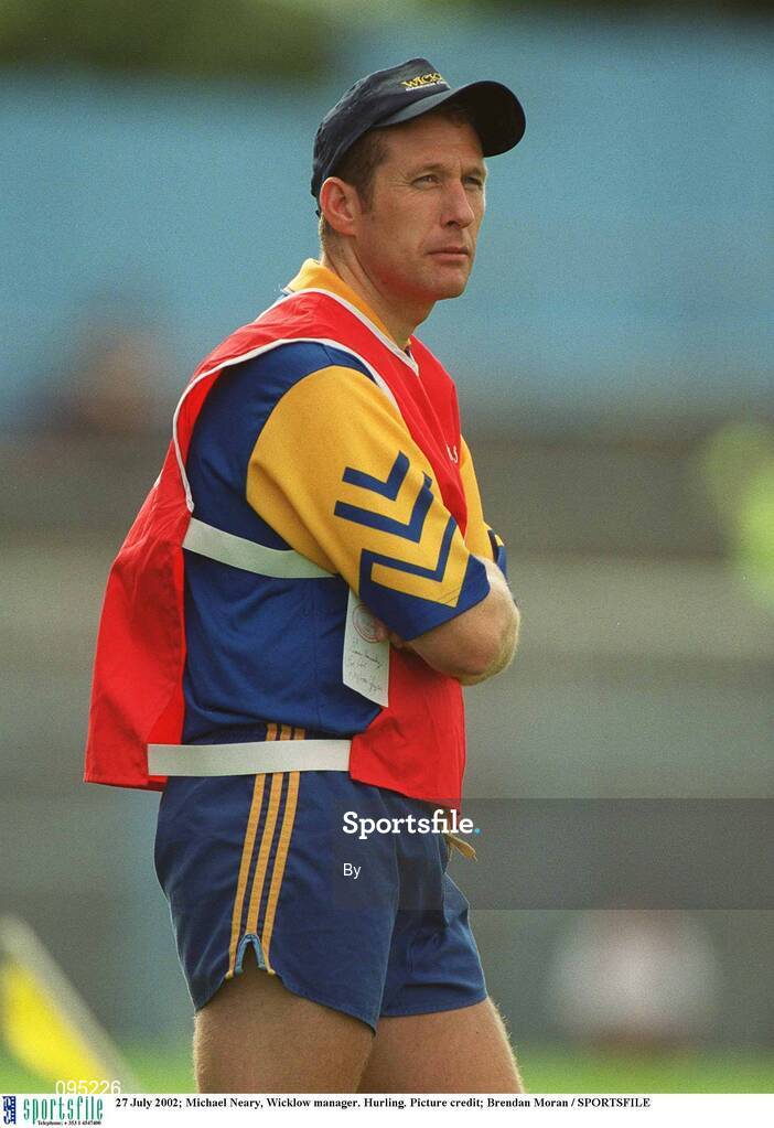 27 July 2002; Michael Neary, Wicklow manager. Hurling. Picture credit; Brendan Moran / SPORTSFILE
