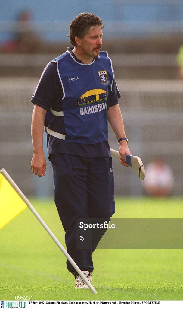 27 July 2002; Seamus Plunkett, Laois manager. Hurling. Picture credit; Brendan Moran / SPORTSFILE