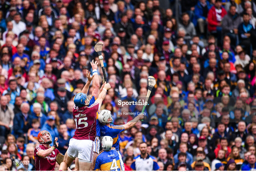 6 August 2017; Conor Cooney of Galway in action against Ronan Maher of Tipperary during the GAA Hurling All-Ireland Senior Championship Semi-Final match between Galway and Tipperary at Croke Park in Dublin. Photo by Ramsey Cardy/Sportsfile