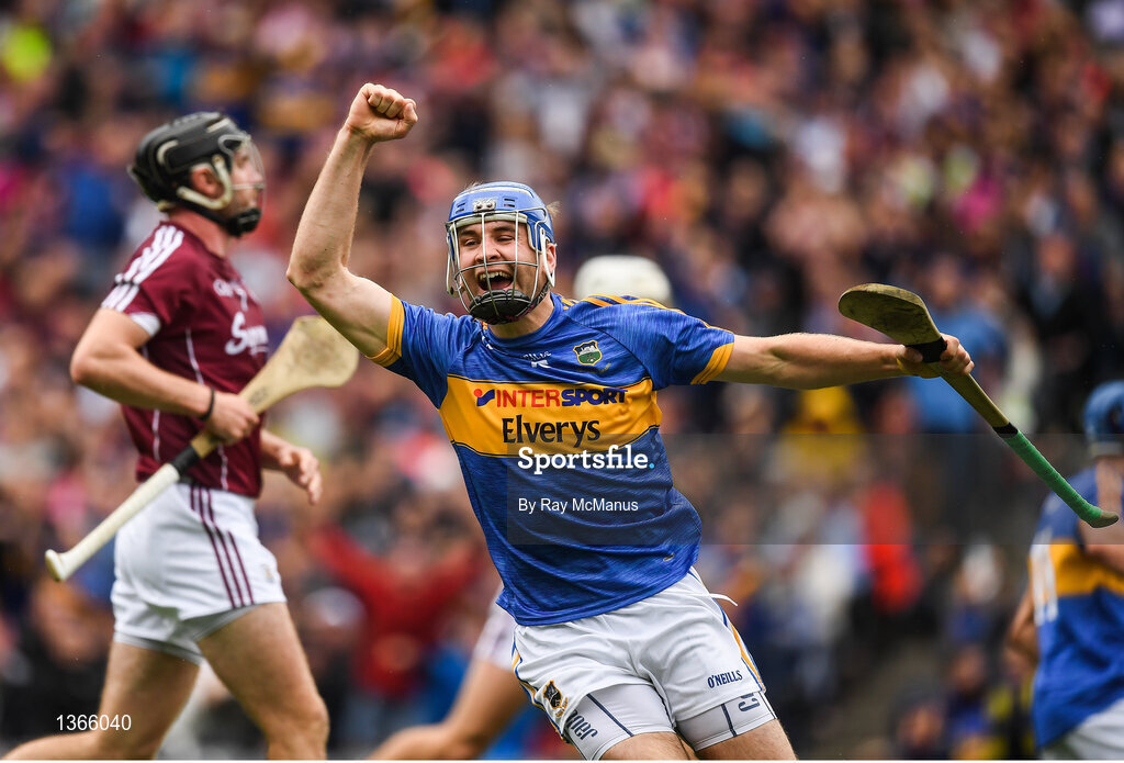 6 August 2017; John McGrath of Tipperary celebrates scoring the first goal of the game, in the 23rd minute,  during the GAA Hurling All-Ireland Senior Championship Semi-Final match between Galway and Tipperary at Croke Park in Dublin. Photo by Ray McManus/Sportsfile