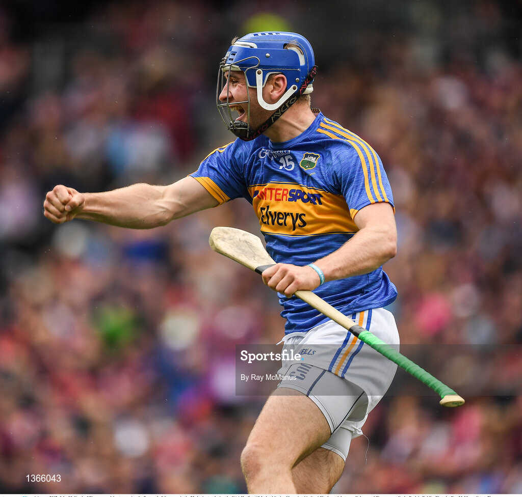 6 August 2017; John McGrath of Tipperary celebrates scoring the first goal of the game, in the 23rd minute,  during the GAA Hurling All-Ireland Senior Championship Semi-Final match between Galway and Tipperary at Croke Park in Dublin. Photo by Ray McManus/Sportsfile