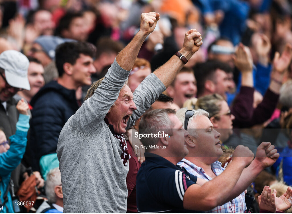 6 August 2017; Galway supporters in the Cusack stand react as Joe Canning of Galway, hits over what proved to be the winning point in the last minute  during the GAA Hurling All-Ireland Senior Championship Semi-Final match between Galway and Tipperary at Croke Park in Dublin. Photo by Ray McManus/Sportsfile