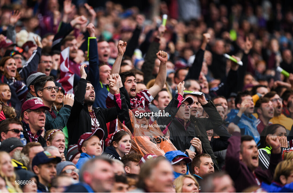 6 August 2017; Galway supporters in the Cusack stand react as Joe Canning of Galway, hits over what proved to be the winning point in the last minute during the GAA Hurling All-Ireland Senior Championship Semi-Final match between Galway and Tipperary at Croke Park in Dublin. Photo by Ray McManus/Sportsfile
