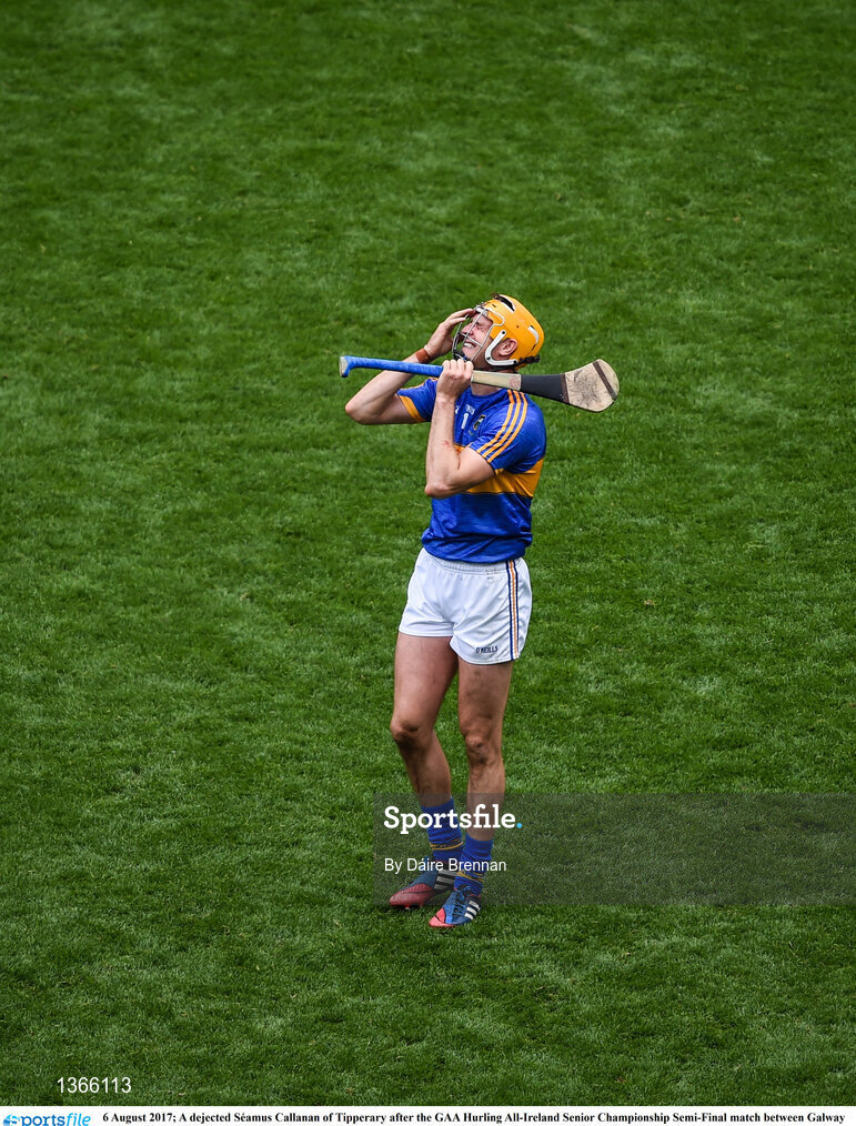 6 August 2017; A dejected Séamus Callanan of Tipperary after the GAA Hurling All-Ireland Senior Championship Semi-Final match between Galway and Tipperary at Croke Park in Dublin. Photo by Daire Brennan/Sportsfile