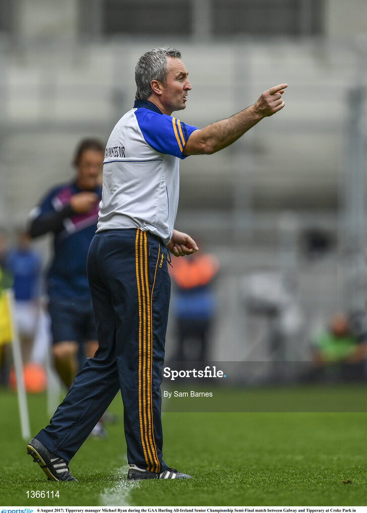 6 August 2017; Tipperary manager Michael Ryan during the GAA Hurling All-Ireland Senior Championship Semi-Final match between Galway and Tipperary at Croke Park in Dublin. Photo by Sam Barnes/Sportsfile