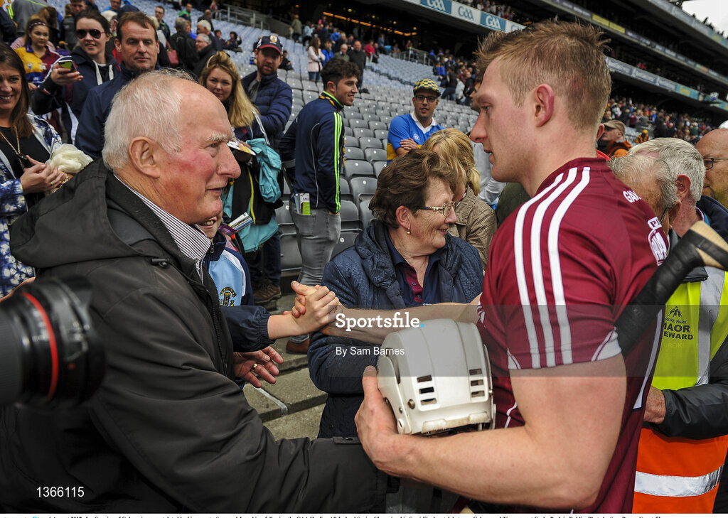6 August 2017; Joe Canning of Galway is congratulated by his parents, Sean and Josephine, following the GAA Hurling All-Ireland Senior Championship Semi-Final match between Galway and Tipperary at Croke Park in Dublin. Photo by Sam Barnes/Sportsfile