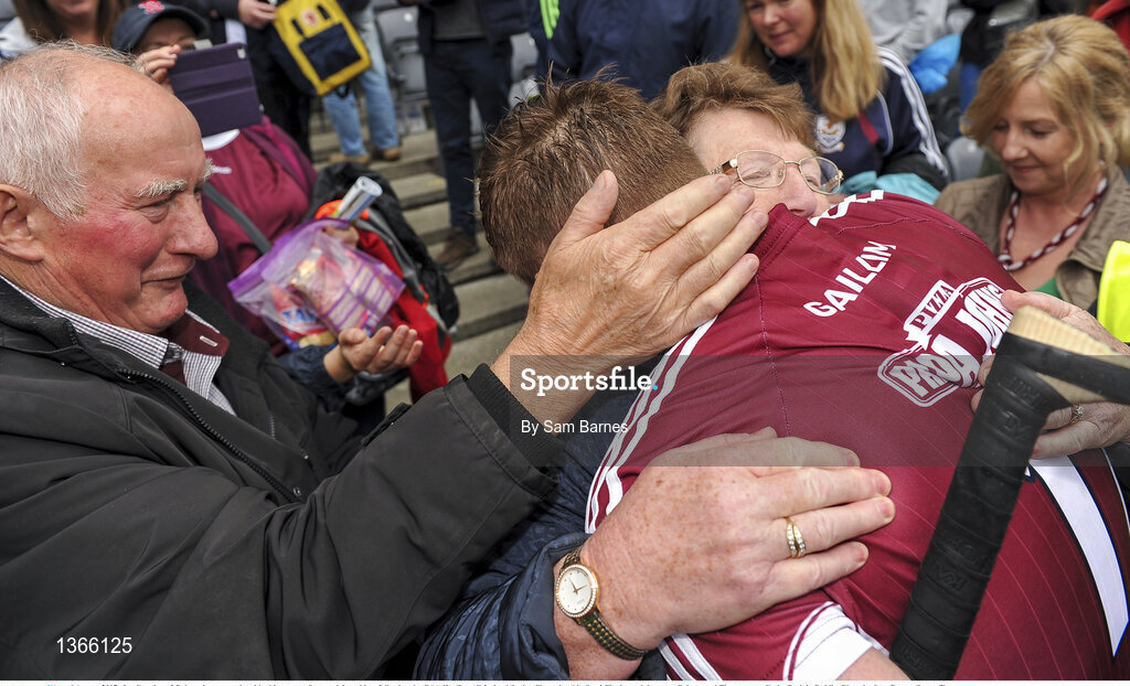 6 August 2017; Joe Canning of Galway is congratulated by his parents Sean and Josephine, following the GAA Hurling All-Ireland Senior Championship Semi-Final match between Galway and Tipperary at Croke Park in Dublin. Photo by Sam Barnes/Sportsfile