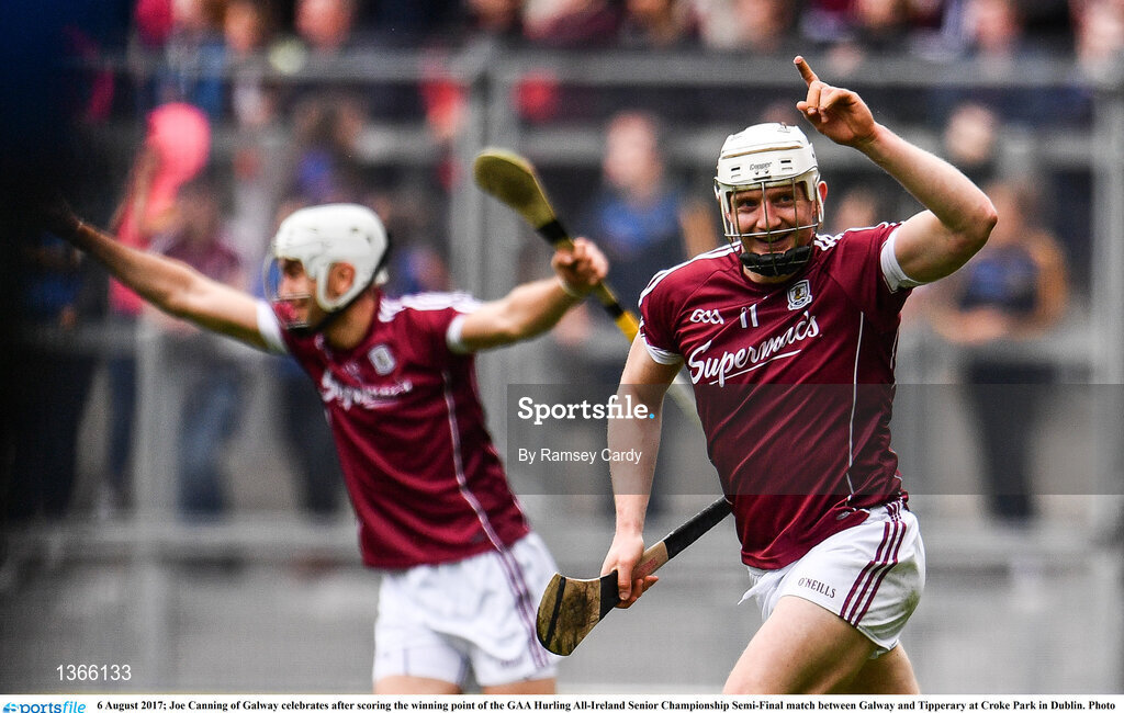 6 August 2017; Joe Canning of Galway celebrates after scoring the winning point of the GAA Hurling All-Ireland Senior Championship Semi-Final match between Galway and Tipperary at Croke Park in Dublin. Photo by Ramsey Cardy/Sportsfile
