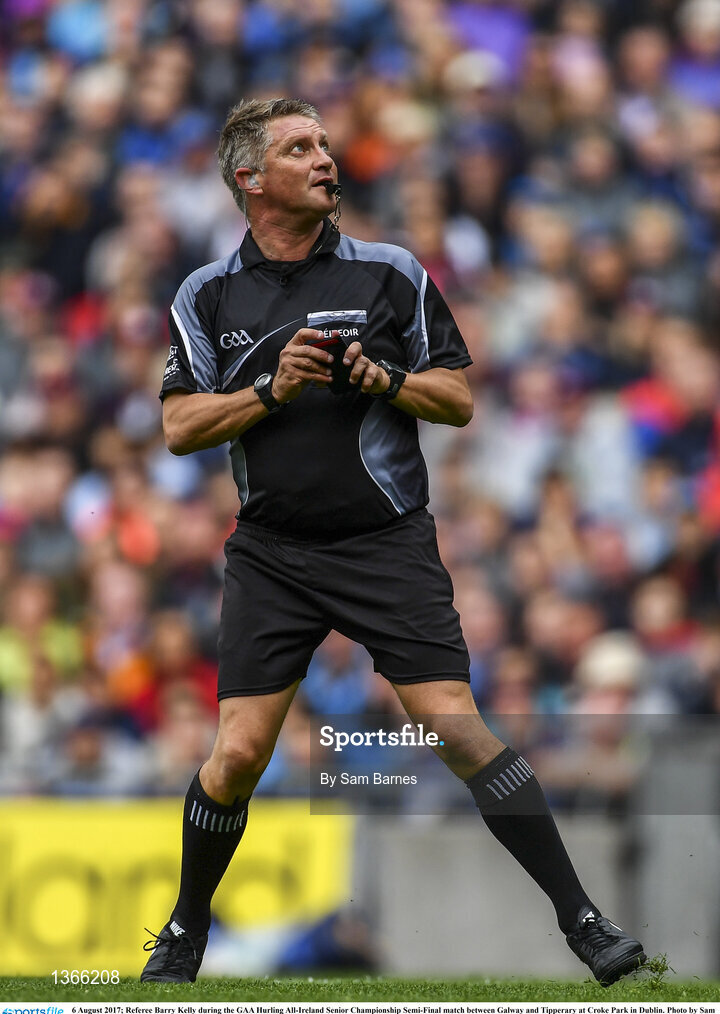 6 August 2017; Referee Barry Kelly during the GAA Hurling All-Ireland Senior Championship Semi-Final match between Galway and Tipperary at Croke Park in Dublin. Photo by Sam Barnes/Sportsfile