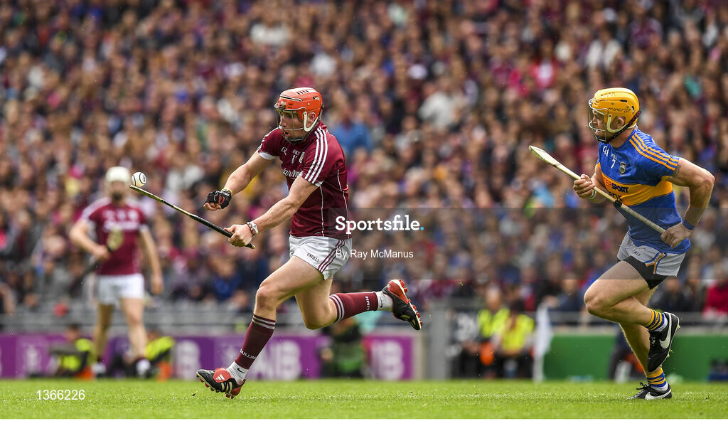 6 August 2017; Conor Whelan of Galway in action against Padraic Maher of Tipperary during the GAA Hurling All-Ireland Senior Championship Semi-Final match between Galway and Tipperary at Croke Park in Dublin. Photo by Ray McManus/Sportsfile