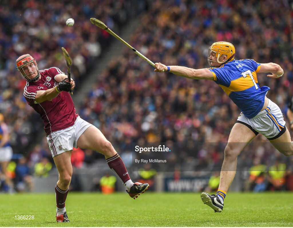 6 August 2017; Conor Whelan of Galway in action against Padraic Maher of Tipperary during the GAA Hurling All-Ireland Senior Championship Semi-Final match between Galway and Tipperary at Croke Park in Dublin. Photo by Ray McManus/Sportsfile
