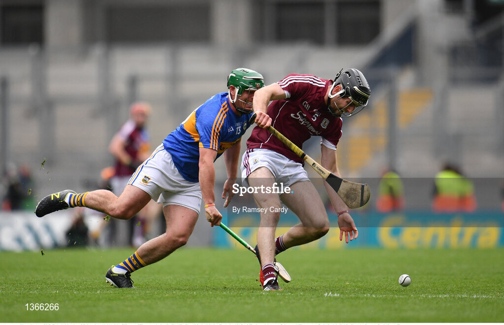 6 August 2017; Padraig Mannion of Galway is tackled by John O’Dwyer of Tipperary during the GAA Hurling All-Ireland Senior Championship Semi-Final match between Galway and Tipperary at Croke Park in Dublin. Photo by Ramsey Cardy/Sportsfile