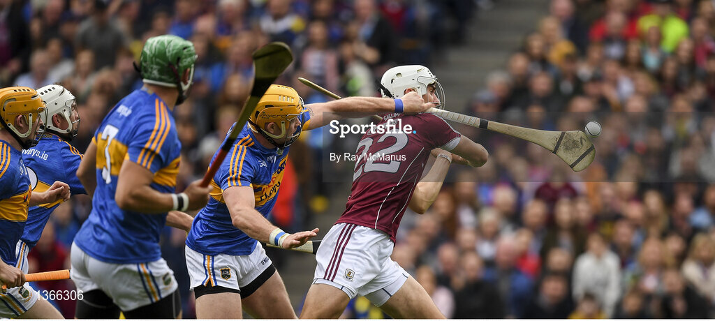 6 August 2017; Jason Flynn of Galway is tackled by Tipperary captain Padraic Maher during the GAA Hurling All-Ireland Senior Championship Semi-Final match between Galway and Tipperary at Croke Park in Dublin. Photo by Ray McManus/Sportsfile