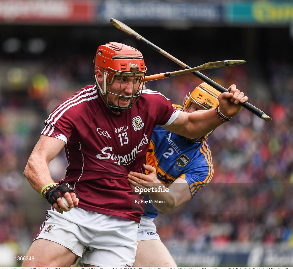 6 August 2017; Conor Whelan of Galway in action against Donagh Maher of Tipperary during the GAA Hurling All-Ireland Senior Championship Semi-Final match between Galway and Tipperary at Croke Park in Dublin. Photo by Ray McManus/Sportsfile
