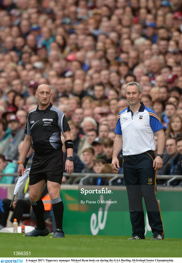 6 August 2017; Tipperary manager Michael Ryan looks on during the GAA Hurling All-Ireland Senior Championship Semi-Final match between Galway and Tipperary at Croke Park in Dublin. Photo by Piaras Ó Mídheach/Sportsfile