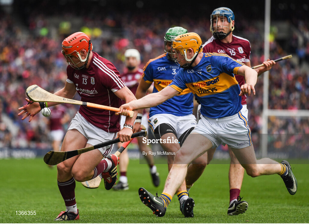 6 August 2017; Conor Whelan of Galway in action against Donagh Maher of Tipperary during the GAA Hurling All-Ireland Senior Championship Semi-Final match between Galway and Tipperary at Croke Park in Dublin. Photo by Ray McManus/Sportsfile