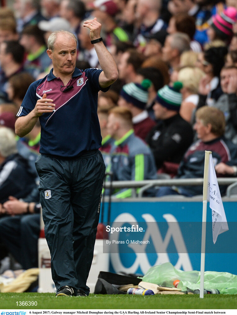 6 August 2017; Galway manager Mícheál Donoghue during the GAA Hurling All-Ireland Senior Championship Semi-Final match between Galway and Tipperary at Croke Park in Dublin. Photo by Piaras Ó Mídheach/Sportsfile