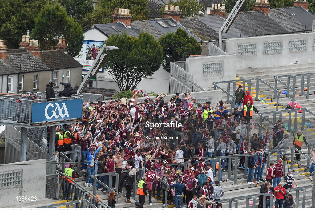 6 August 2017; Galway supporters on Hill 16 after the GAA Hurling All-Ireland Senior Championship Semi-Final match between Galway and Tipperary at Croke Park in Dublin. Photo by Daire Brennan/Sportsfile