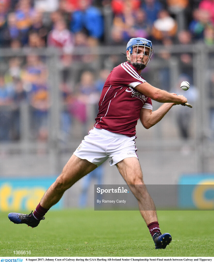 6 August 2017; Johnny Coen of Galway during the GAA Hurling All-Ireland Senior Championship Semi-Final match between Galway and Tipperary at Croke Park in Dublin. Photo by Ramsey Cardy/Sportsfile