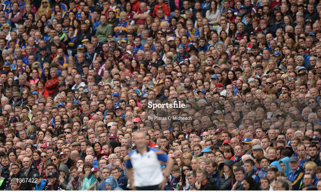 6 August 2017; Supporters in the Hogan Stand look on during the GAA Hurling All-Ireland Senior Championship Semi-Final match between Galway and Tipperary at Croke Park in Dublin. Photo by Piaras Ó Mídheach/Sportsfile