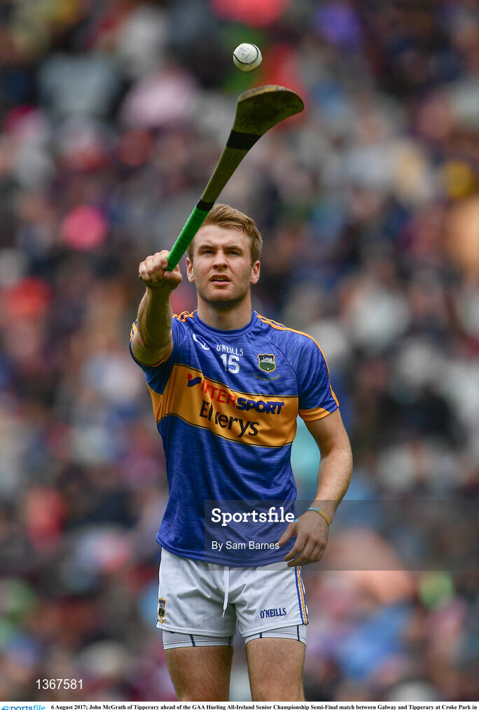 6 August 2017; John McGrath of Tipperary ahead of the GAA Hurling All-Ireland Senior Championship Semi-Final match between Galway and Tipperary at Croke Park in Dublin. Photo by Sam Barnes/Sportsfile
