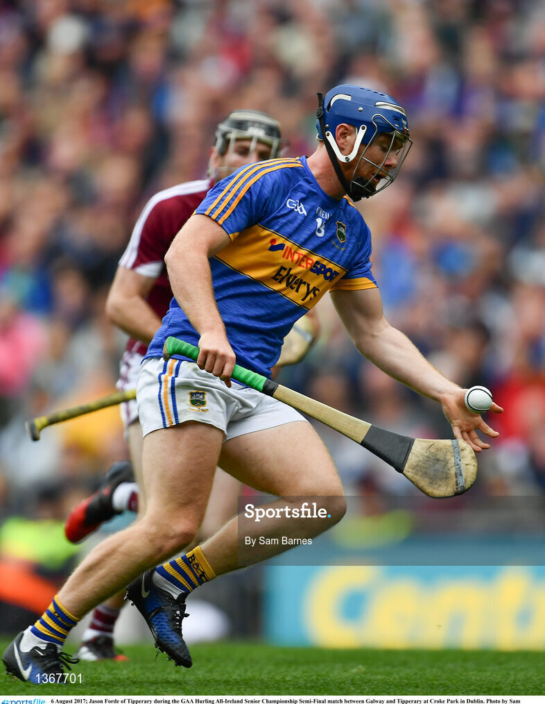 6 August 2017; Jason Forde of Tipperary during the GAA Hurling All-Ireland Senior Championship Semi-Final match between Galway and Tipperary at Croke Park in Dublin. Photo by Sam Barnes/Sportsfile