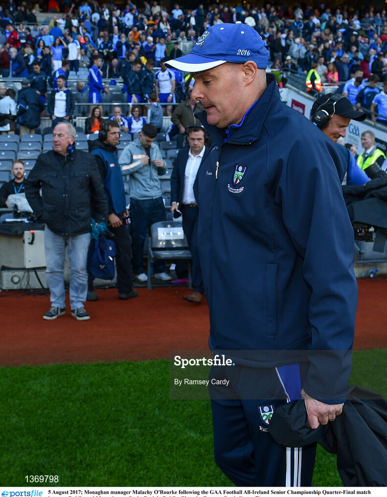 5 August 2017; Monaghan manager Malachy O'Rourke following the GAA Football All-Ireland Senior Championship Quarter-Final match between Dublin and Monaghan at Croke Park in Dublin. Photo by Ramsey Cardy/Sportsfile
