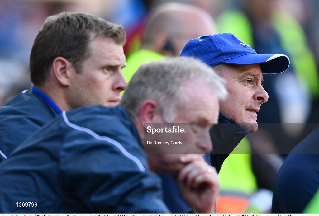 5 August 2017; Monaghan manager Malachy O'Rourke during the GAA Football All-Ireland Senior Championship Quarter-Final match between Dublin and Monaghan at Croke Park in Dublin. Photo by Ramsey Cardy/Sportsfile