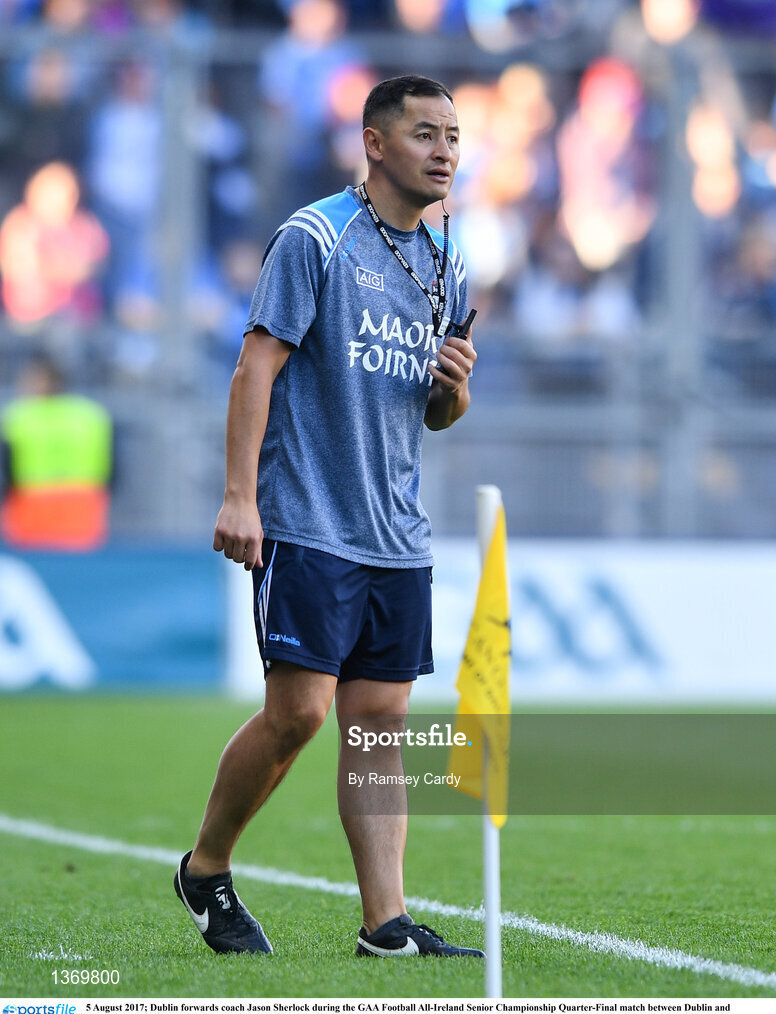 5 August 2017; Dublin forwards coach Jason Sherlock during the GAA Football All-Ireland Senior Championship Quarter-Final match between Dublin and Monaghan at Croke Park in Dublin. Photo by Ramsey Cardy/Sportsfile