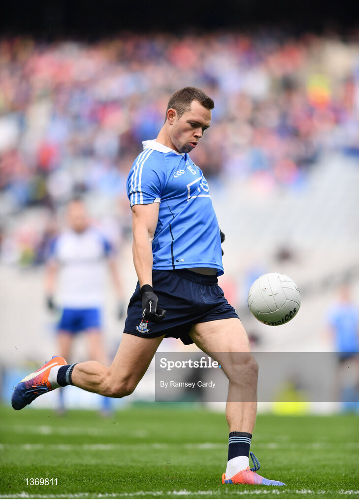 5 August 2017; Dean Rock of Dublin kicks a free during the GAA Football All-Ireland Senior Championship Quarter-Final match between Dublin and Monaghan at Croke Park in Dublin. Photo by Ramsey Cardy/Sportsfile