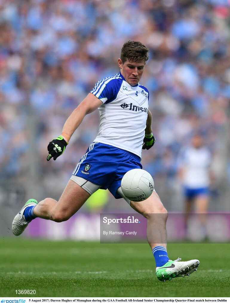 5 August 2017; Darren Hughes of Monaghan during the GAA Football All-Ireland Senior Championship Quarter-Final match between Dublin and Monaghan at Croke Park in Dublin. Photo by Ramsey Cardy/Sportsfile