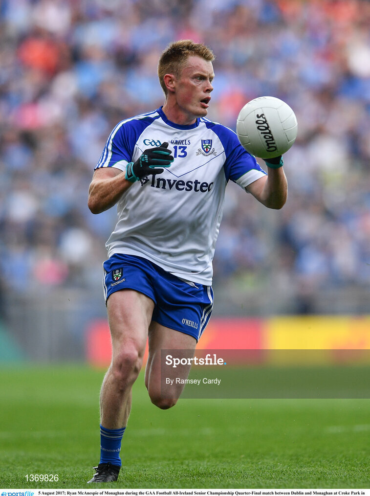 5 August 2017; Ryan McAnespie of Monaghan during the GAA Football All-Ireland Senior Championship Quarter-Final match between Dublin and Monaghan at Croke Park in Dublin. Photo by Ramsey Cardy/Sportsfile