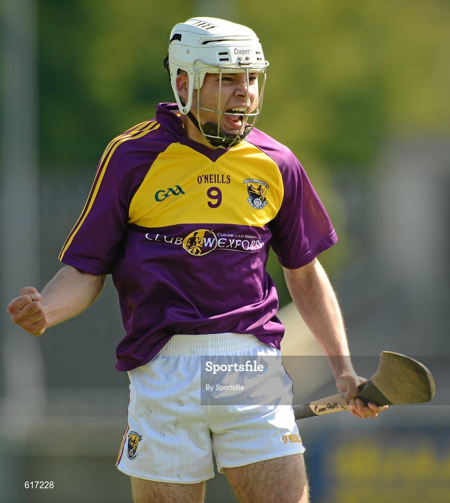 5 May 2012; Conor Devitt, Wexford, celebrates at the end of the game. Electric Ireland Leinster GAA Hurling Minor Championship, Dublin v Wexford, Parnell Park, Dublin. Photo by Sportsfile