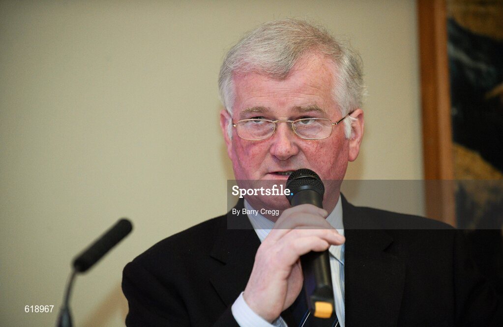 10 May 2012; In attendance at the launch of the Connacht GAA Senior Football Championship is President of the Connacht Council Frank Burke. Bush Hotel, Carrick on Shannon, Co. Roscommon. Picture credit: Barry Cregg / SPORTSFILE