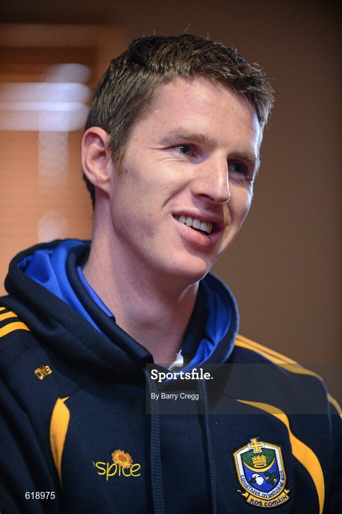 10 May 2012; Speaking to the media at the launch of the Connacht GAA Senior Football Championship is Michael Finneran, Roscommon. Bush Hotel, Carrick on Shannon, Co. Roscommon. Picture credit: Barry Cregg / SPORTSFILE
