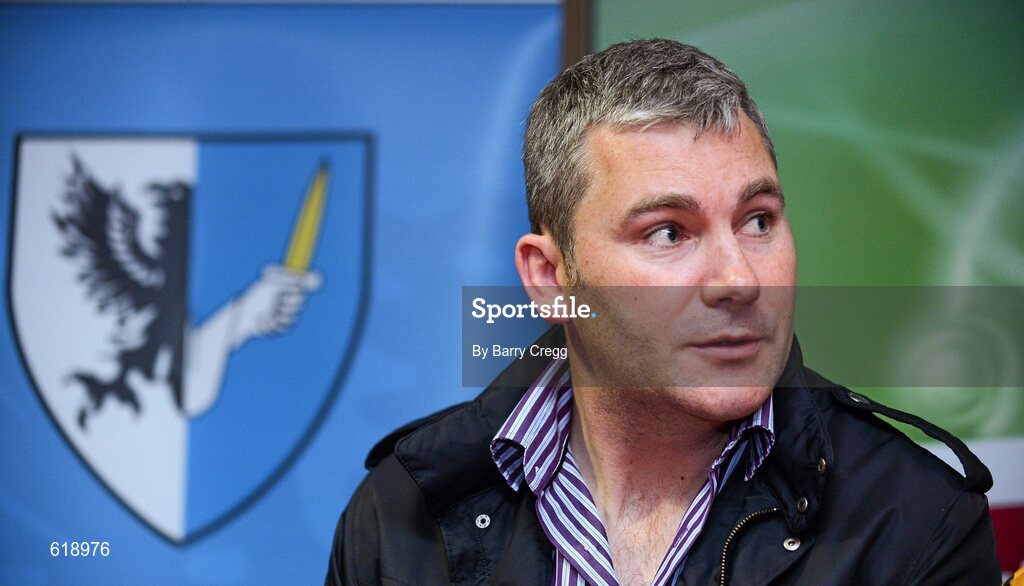 10 May 2012; Speaking to the media at the launch of the Connacht GAA Senior Football Championship is Mayo manager James Horan. Bush Hotel, Carrick on Shannon, Co. Roscommon. Picture credit: Barry Cregg / SPORTSFILE